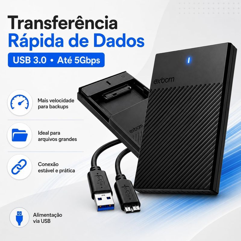 Gaveta Externa HD Exbom 2,5