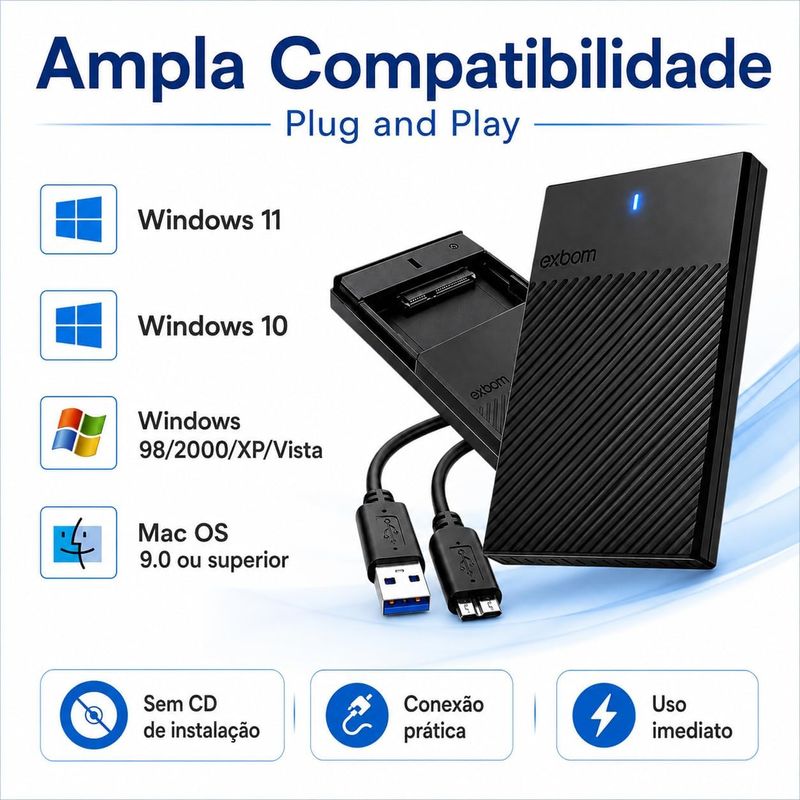 Gaveta Externa HD Exbom 2,5