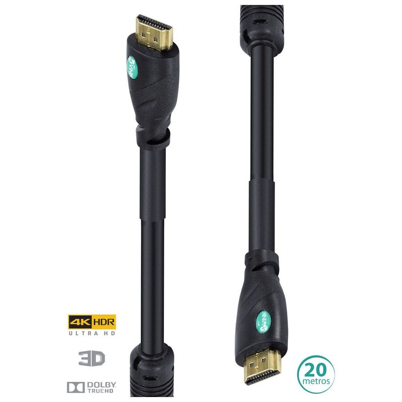 Cabo HDMI 2.0 4K Vinik com Filtro 20M, H20F-20