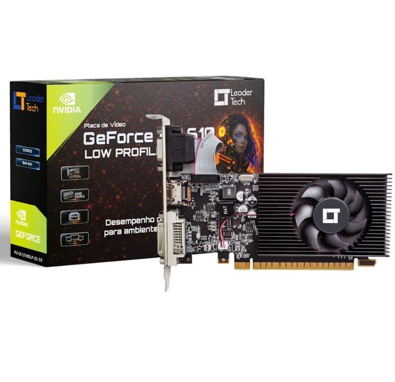 Placa de Video Geforce LeaderTech GT 610 2GB DDR3 - PV-LT-GT610LP-2G-D3