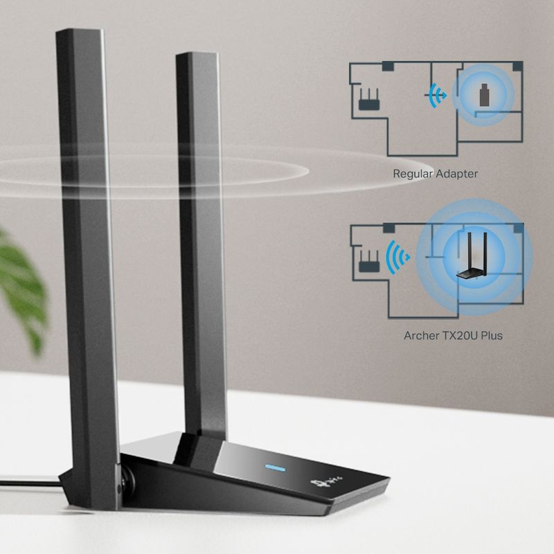Placa de Rede Wireless TP-Link  Archer TX20U Plus WiFi6 AC1800 USB