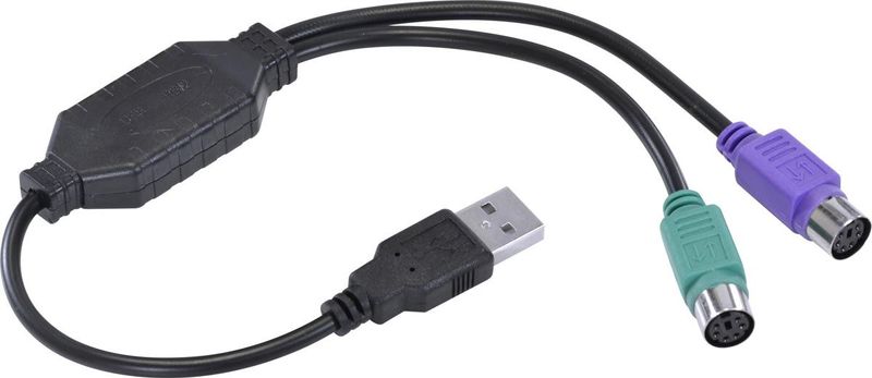Cabo Adaptador PS2 Fêmea X USB Macho 30cm - USBPS-2
