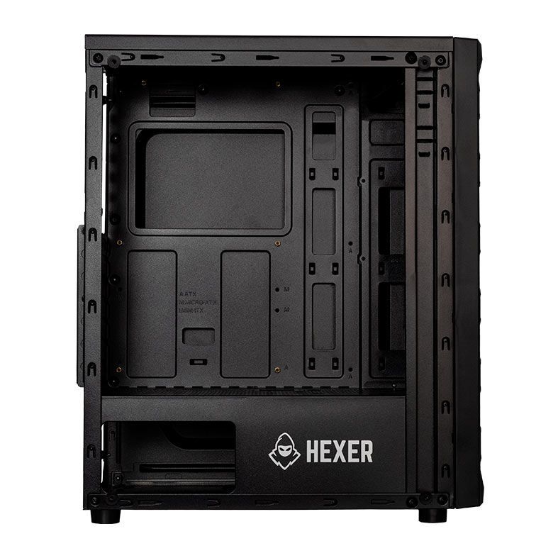 Gabinete Gamer Mancer Hexer, Rainbow, Lateral de Vidro, Com 3 Fans, Preto, MCR-HEX-RB01