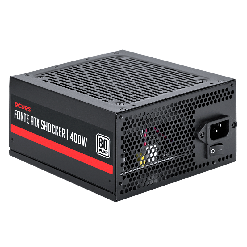 Fonte PCYES Shocker 500W Black Vulcan 80 Plus - PF400SHW