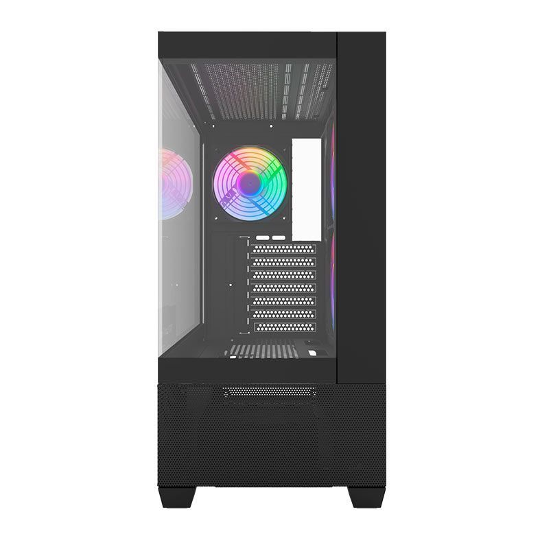 Gabinete Gamer Aigo Darkflash Panoramic DS900 Air, Rainbow, Lateral de Vidro, Com 3 Fans
