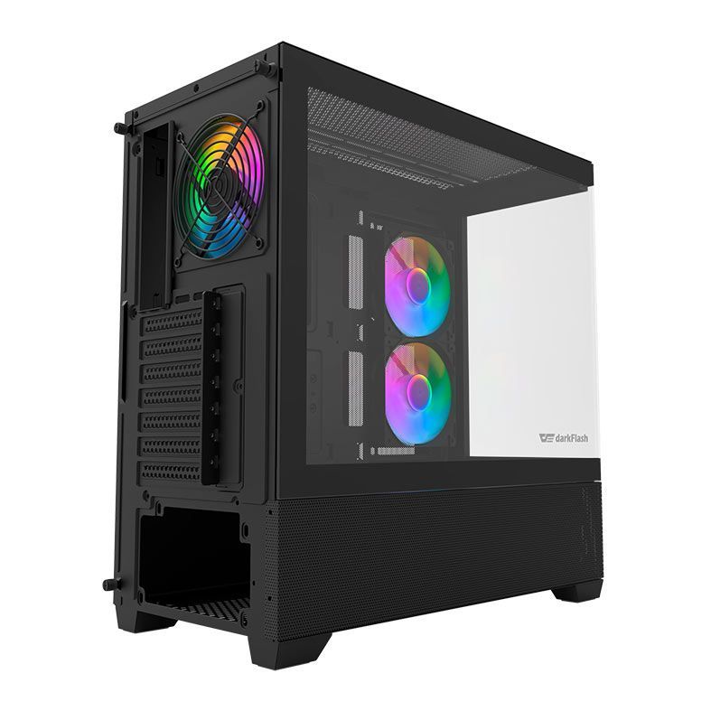 Gabinete Gamer Aigo Darkflash Panoramic DS900 Air, Rainbow, Lateral de Vidro, Com 3 Fans