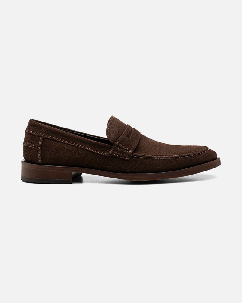 Sapato Masculino Loafer Noble Camurça Café