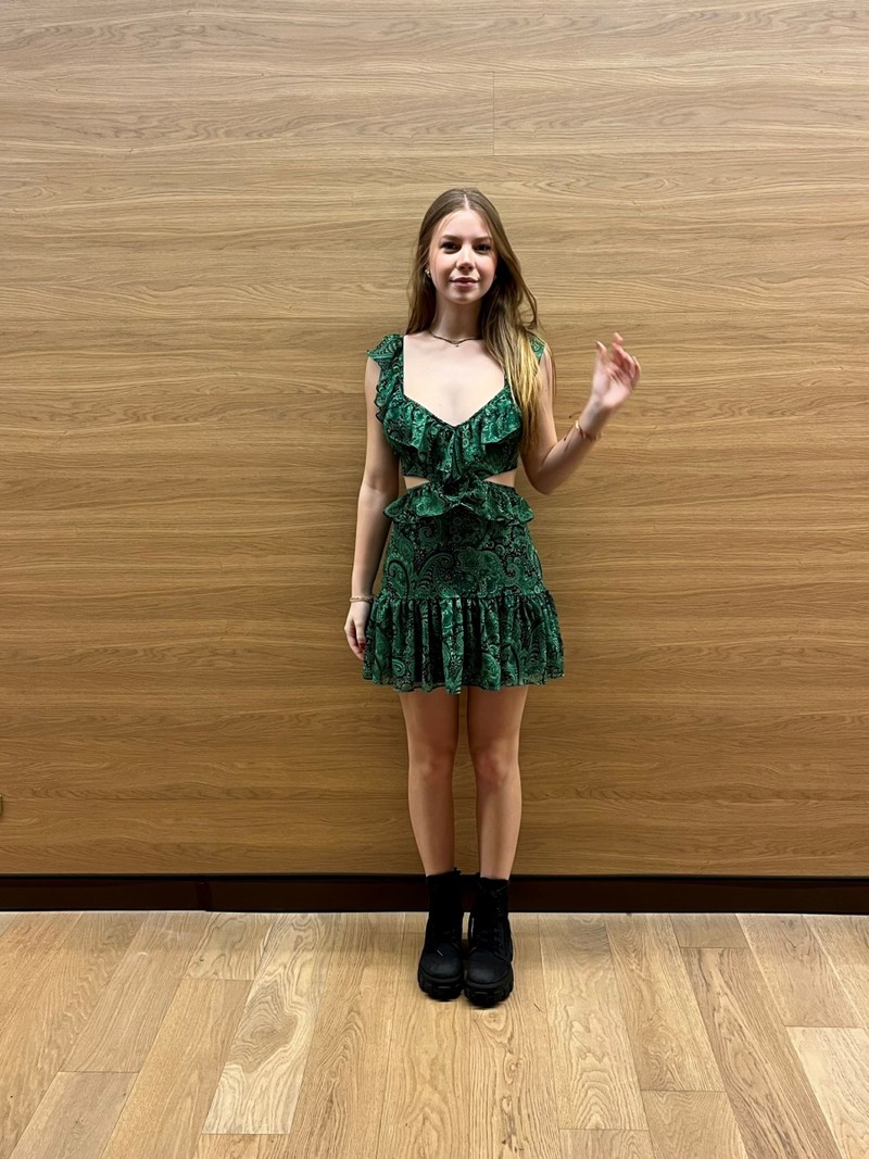 Vestido Zendaya Cashemere - Verde e Preto