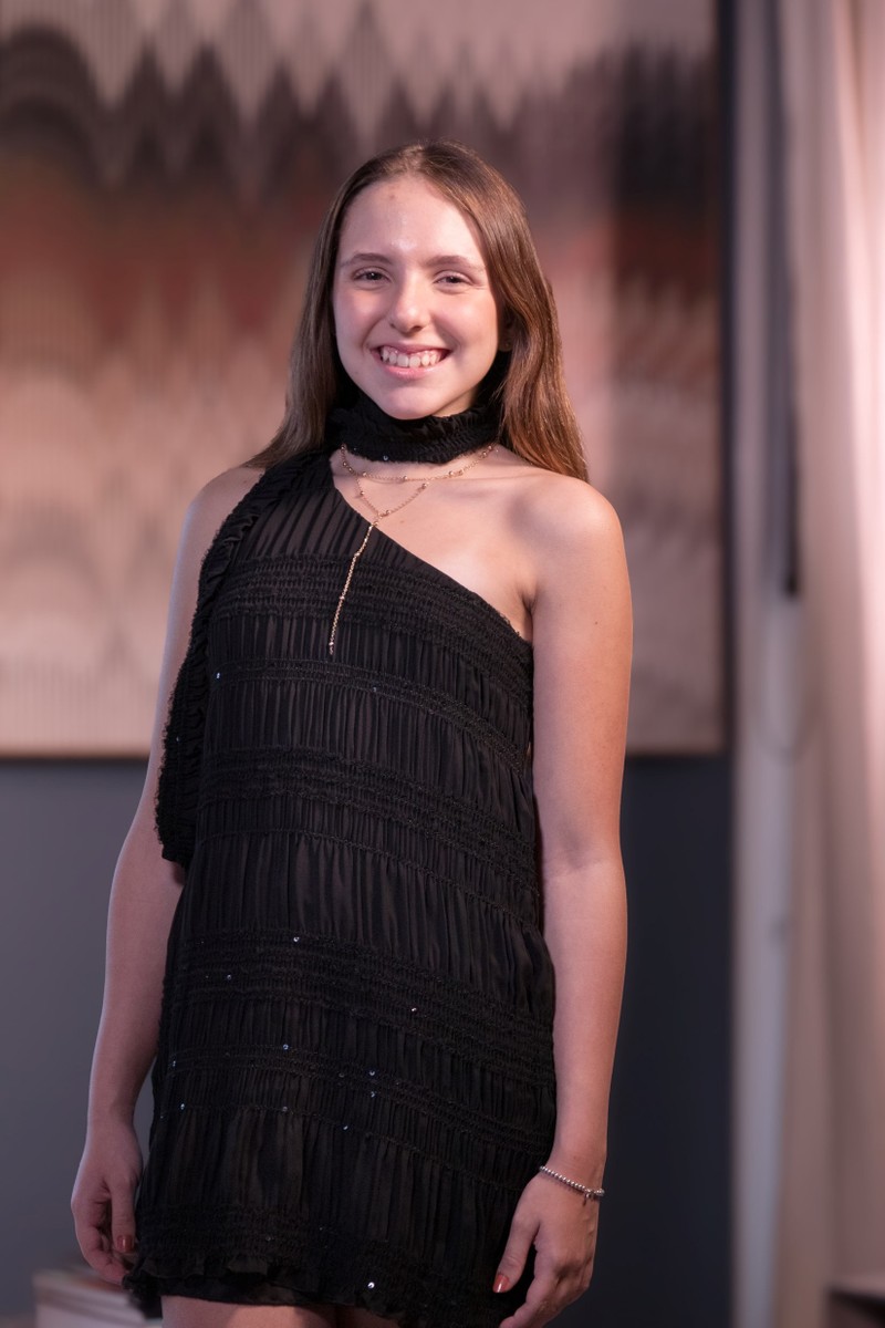 Vestido Ombro - Preto com Paetê 