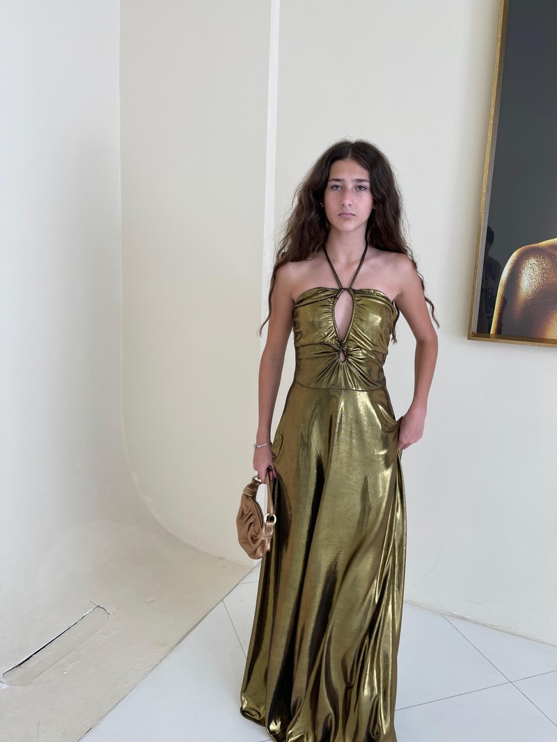 VESTIDO VALENTINA LONGO DOURADO