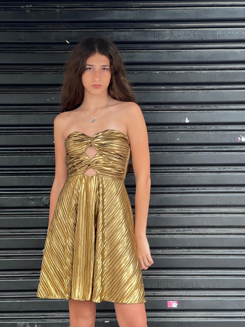 Vestido Midi - Dourado 