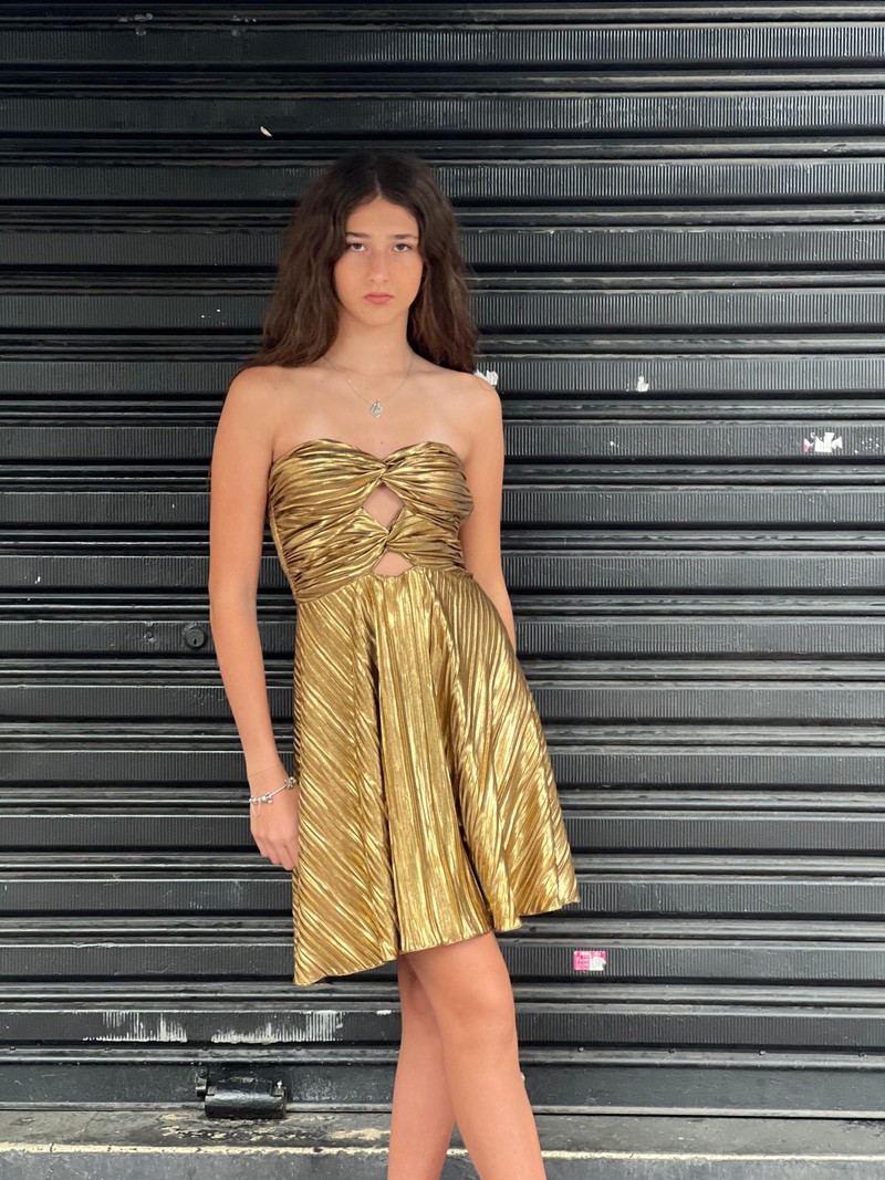 Vestido Midi - Dourado 