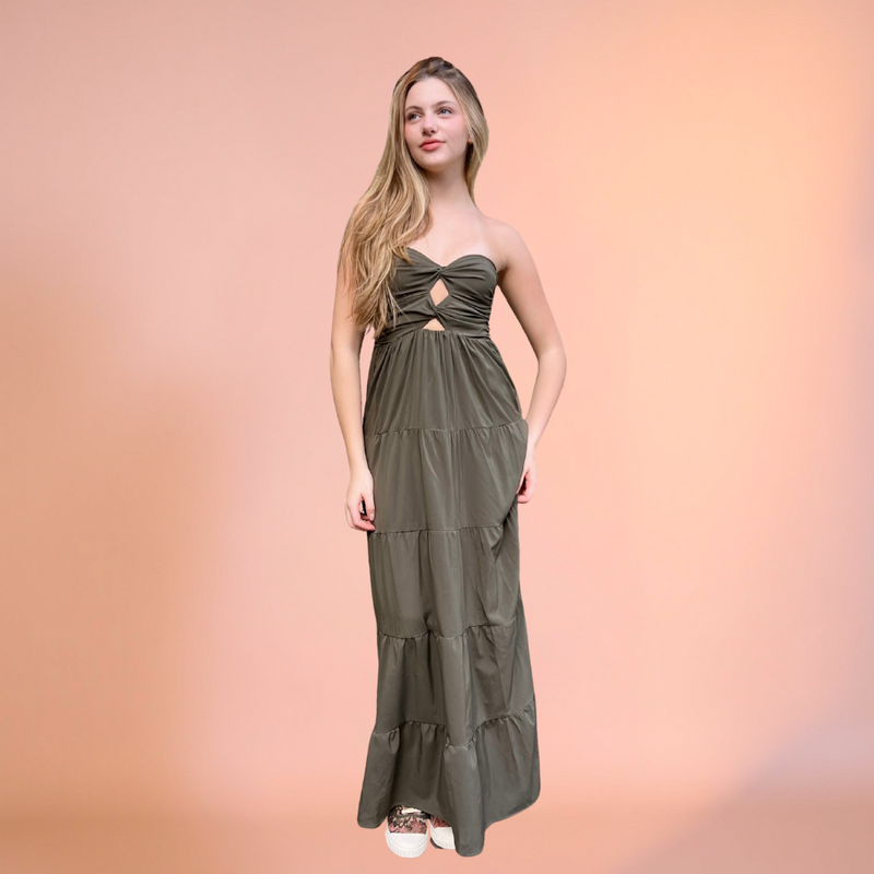 VESTIDO GAYA LONGO VERDE