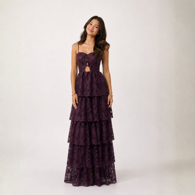 VESTIDO RIO DE JANEIRO RENDA MARROM