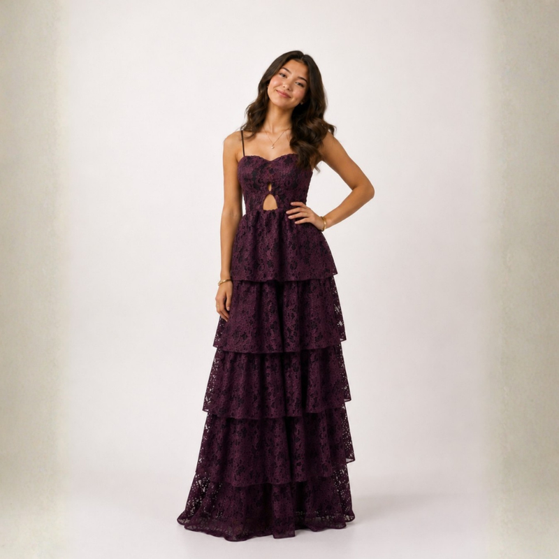 VESTIDO RIO DE JANEIRO RENDA MARROM