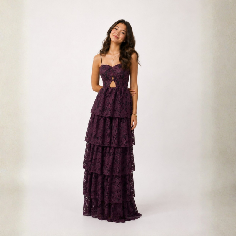 VESTIDO RIO DE JANEIRO RENDA MARROM