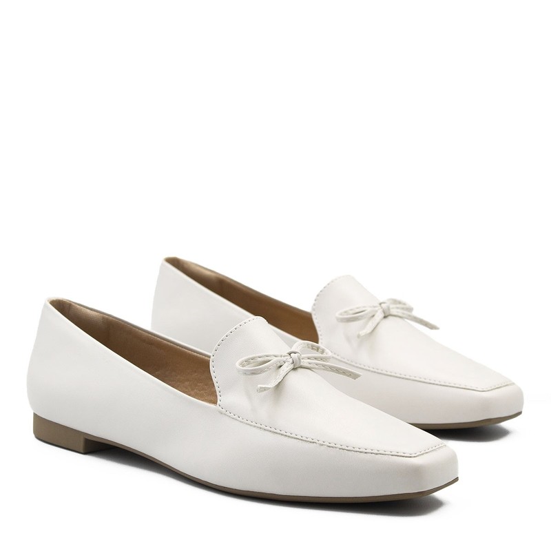 Mocassim Laço Camila Off White