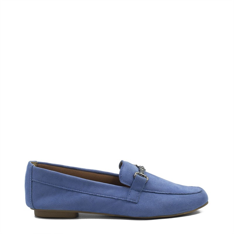 Mocassim Camurça Fivela Maisa Azul