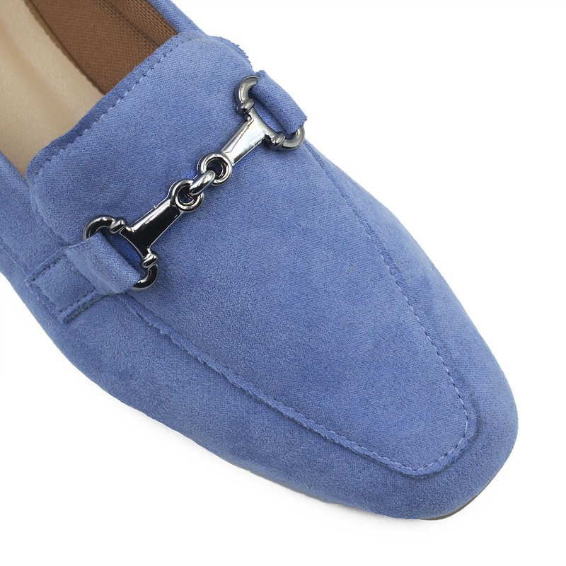 Mocassim Camurça Fivela Maisa Azul