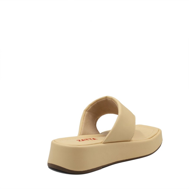 Tamanco Flat Form Dedo Isadora Creme