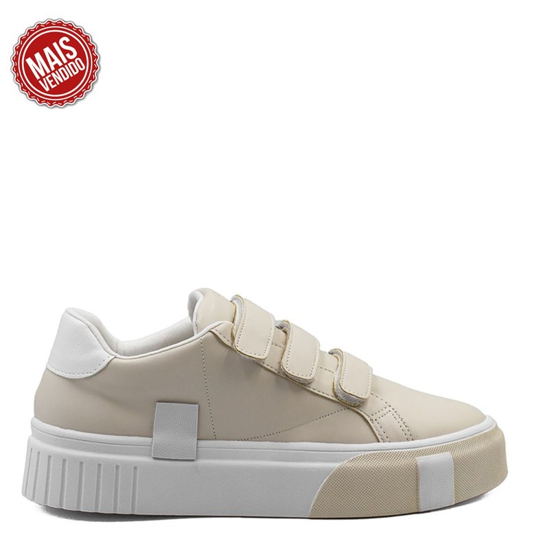 Tênis Mary Velcro Creme