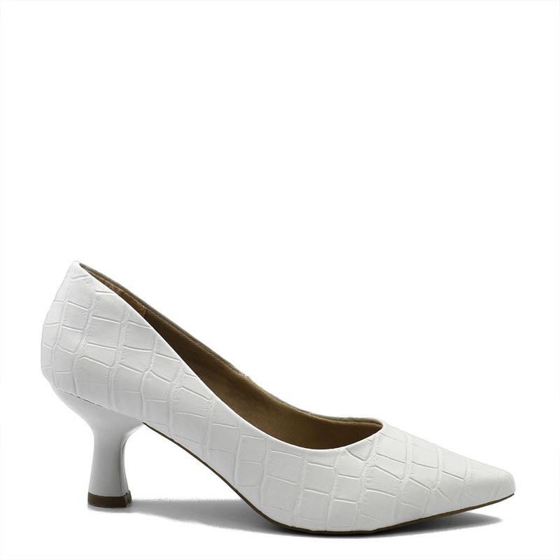 Scarpin Salto Fino Marcia Off White