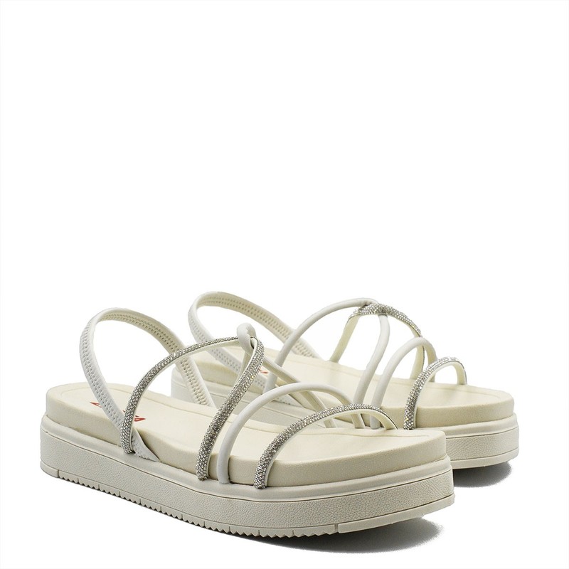 Papete Flat Trançada Brilho Agatha Off White