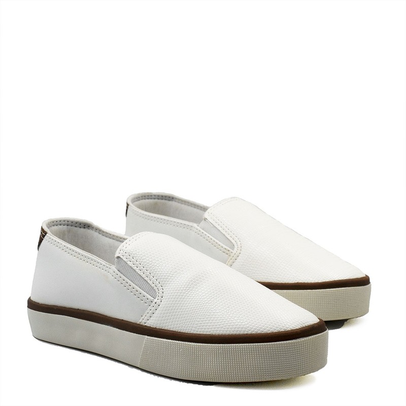 Slip-on Lezard Barbara Branco