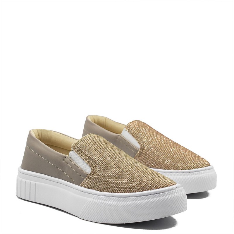 Slip-On Sola Alta Regiane Lumicolor Bronze