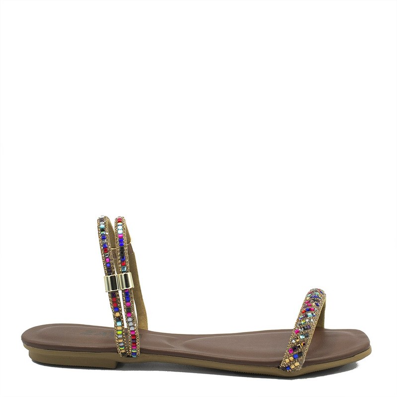 Rasteira Strass 2X1 Ellie Multicolor