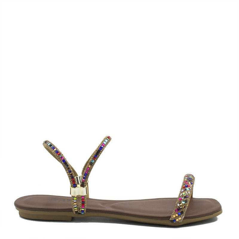 Rasteira Strass 2X1 Ellie Multicolor