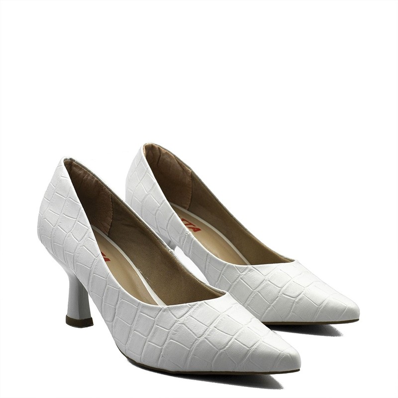 Scarpin Salto Fino Marcia Off White