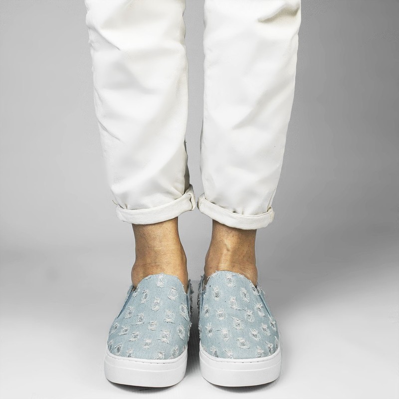 Slip-on Jéssica Jeans Rasgado com Glitter