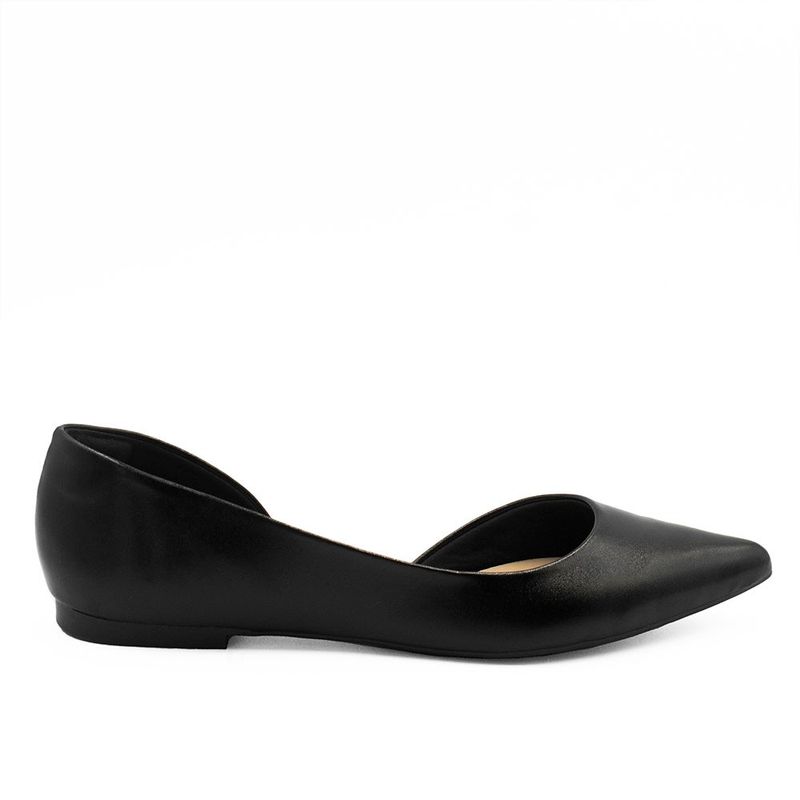 Sapatilha Zatta Aberta na Lateral Mel Preto