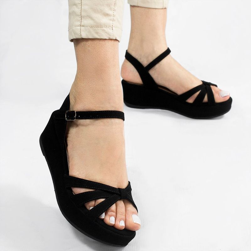 Sandália Zatta Anabela Flat Alanis Preto