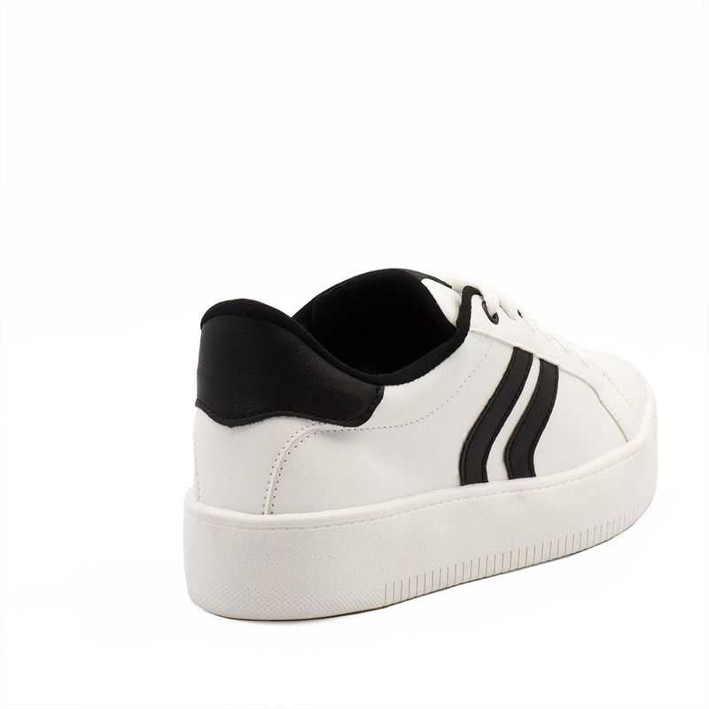 Tênis Zatta Casual  Duas Listras Lateral Lídia Branco