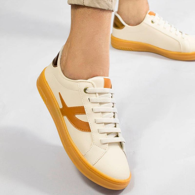 Tênis Zatta Casual Cadarço Julieta Creme