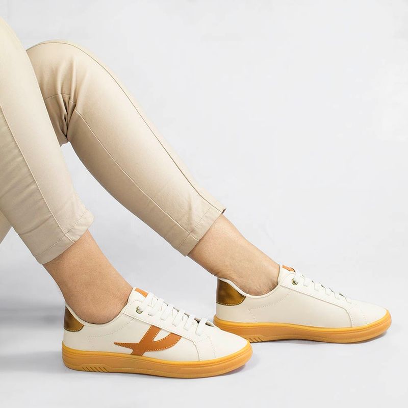 Tênis Zatta Casual Cadarço Julieta Creme