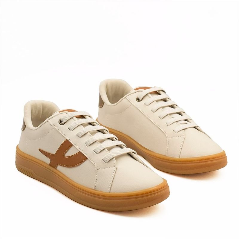 Tênis Zatta Casual Cadarço Julieta Creme