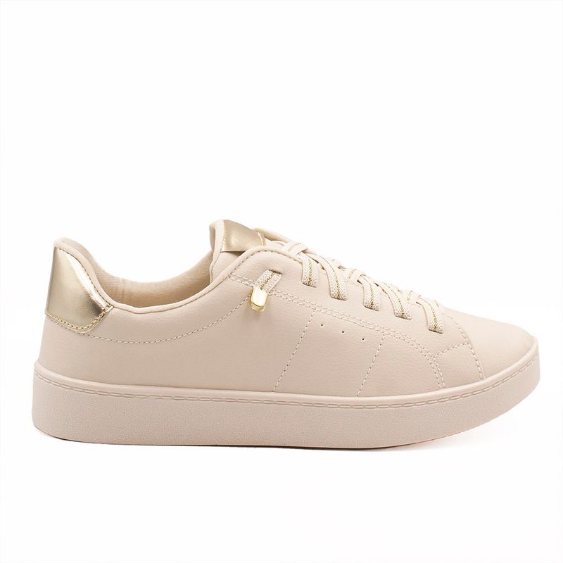 Tênis Zatta Casual Brilho Carlota Creme