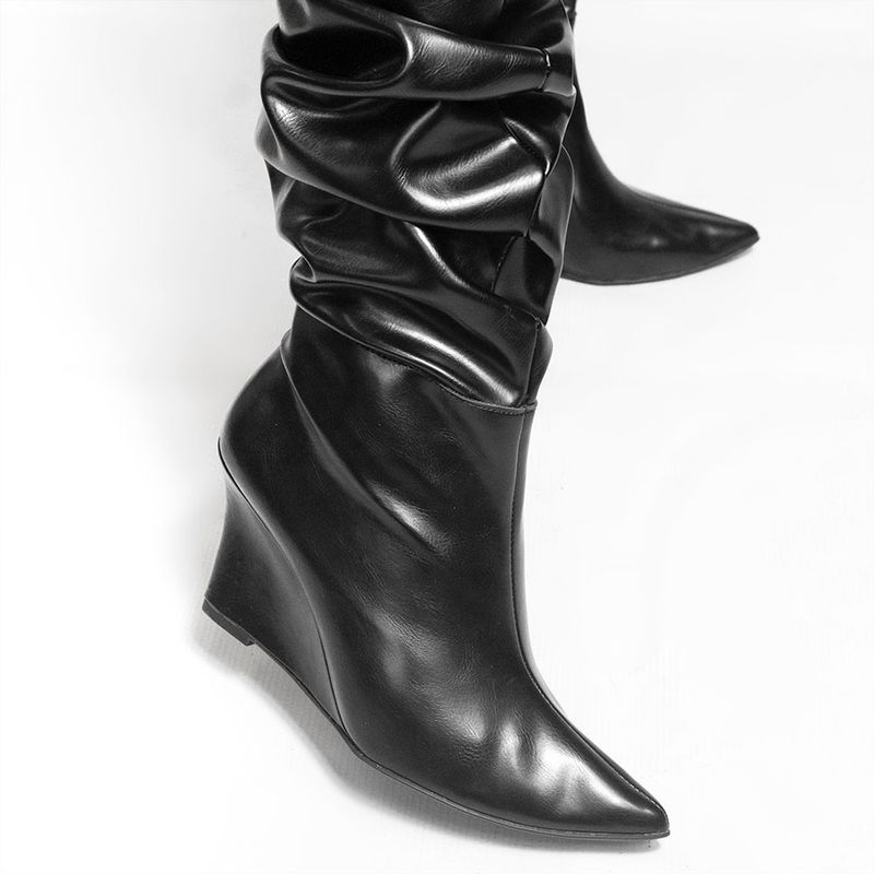 Bota Zatta Drapeada Anabela Zahara Preta