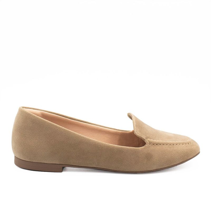 Mocassim Zatta Liso Bico Quadrado Silvana Taupe