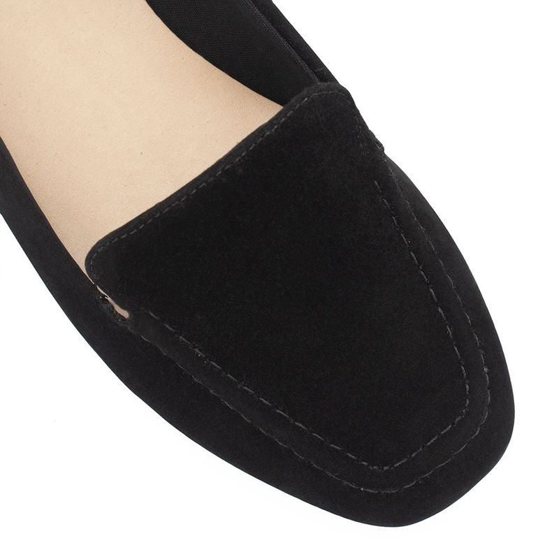 Mocassim Zatta Liso Bico Quadrado Silvana Camurça Preto