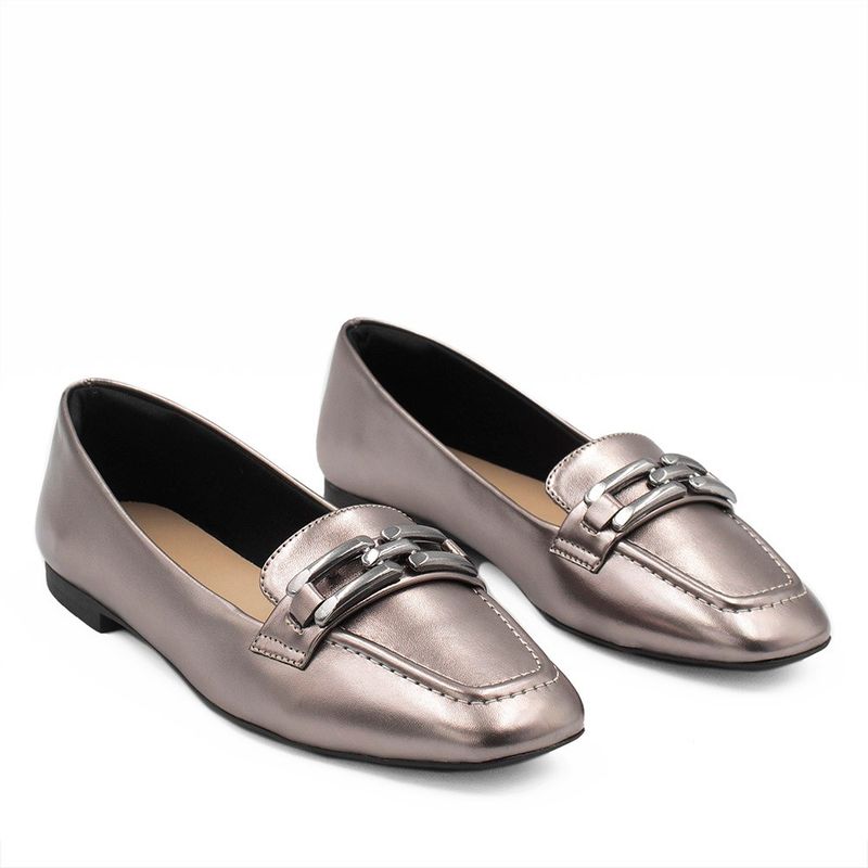 Mocassim Zatta Detalhe de Fivela Sirley Prata Velho