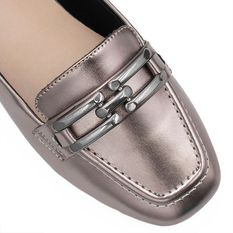 Mocassim Zatta Detalhe de Fivela Sirley Prata Velho