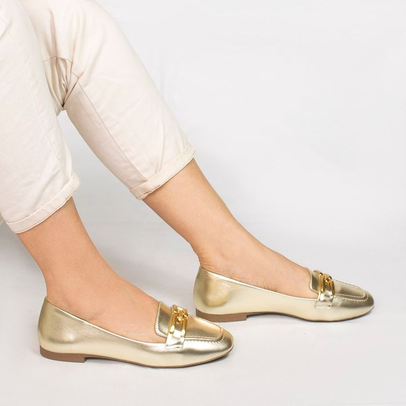 Mocassim Zatta Detalhe de Fivela Sirley Dourado