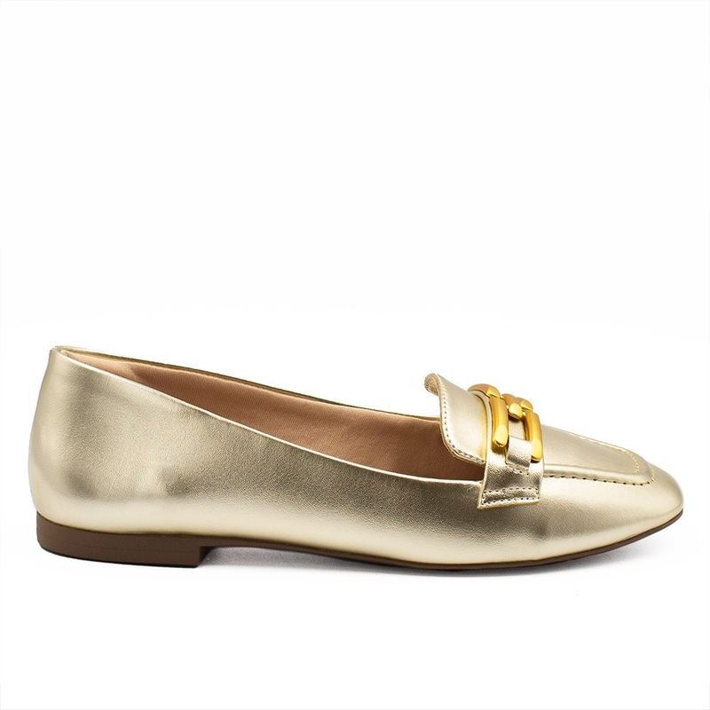 Mocassim Zatta Detalhe de Fivela Sirley Dourado