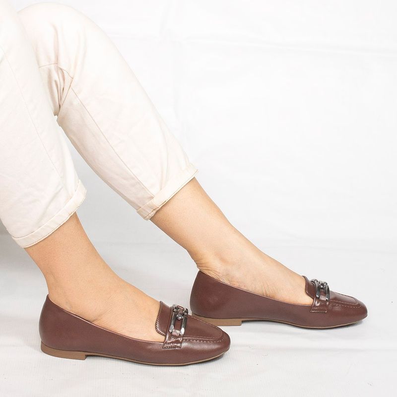 Mocassim Zatta Detalhe de Fivela Sirley Marrom