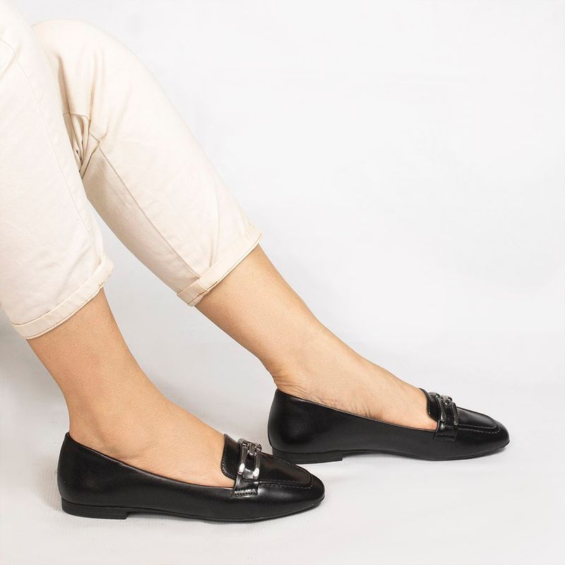Mocassim Zatta Detalhe de Fivela Sirley Preto