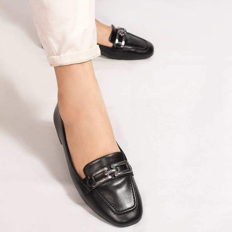 Mocassim Zatta Detalhe de Fivela Sirley Preto